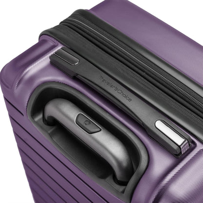 Archer Polycarbonate Hardside Spinner Luggage Set, Tie Down Straps, Purple, Carry-On 21-Inch