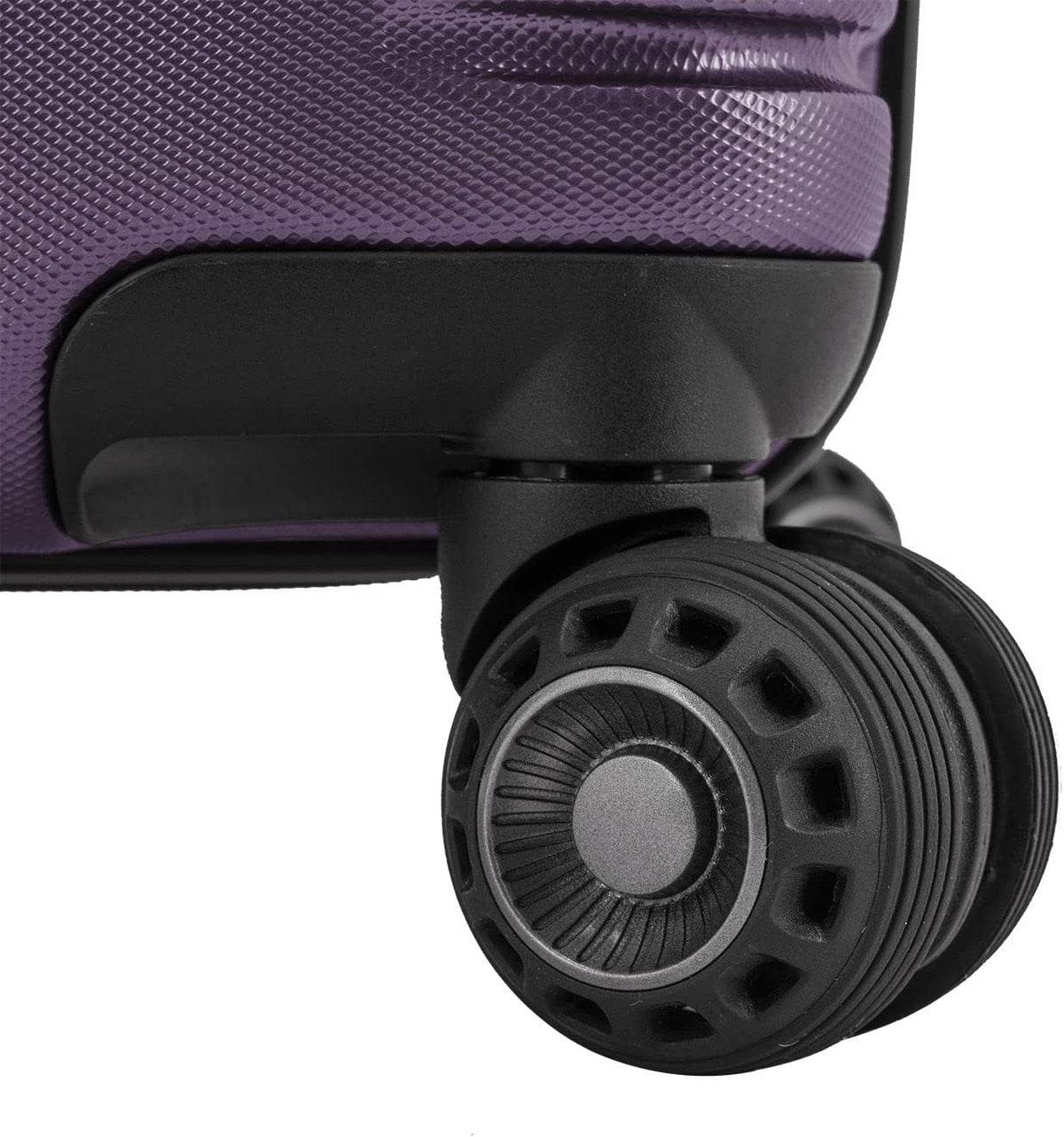 Archer Polycarbonate Hardside Spinner Luggage Set, Tie Down Straps, Purple, Carry-On 21-Inch
