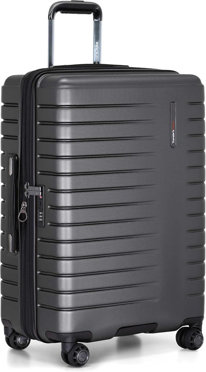 Archer Polycarbonate Hardside Spinner Luggage Set, Tie Down Straps, Purple, Carry-On 21-Inch