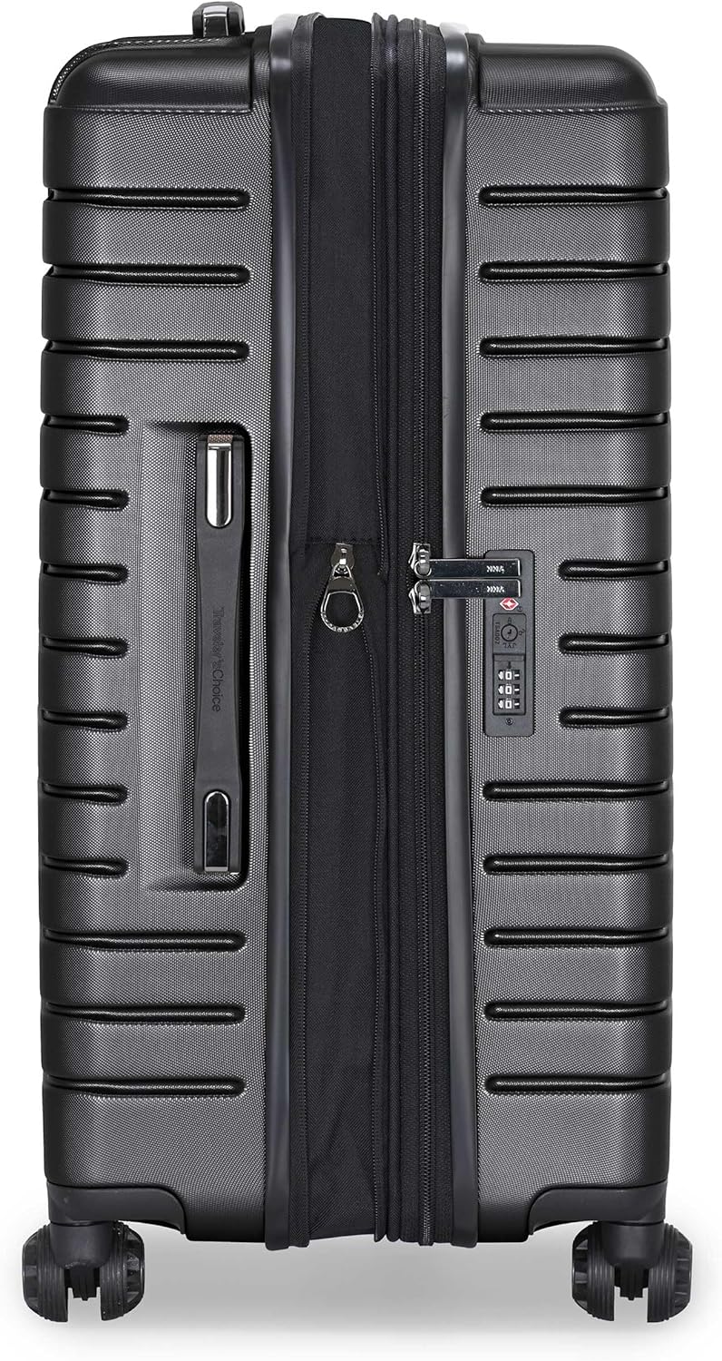 Archer Polycarbonate Hardside Spinner Luggage Set, Tie Down Straps, Purple, Carry-On 21-Inch