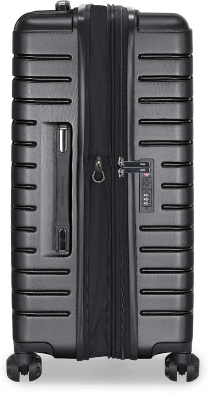 Archer Polycarbonate Hardside Spinner Luggage Set, Tie Down Straps, Purple, Carry-On 21-Inch