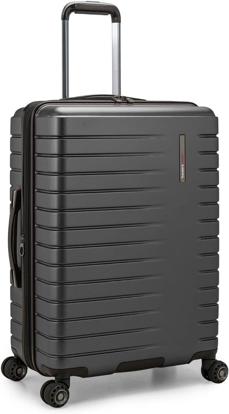 Archer Polycarbonate Hardside Spinner Luggage Set, Tie Down Straps, Purple, Carry-On 21-Inch