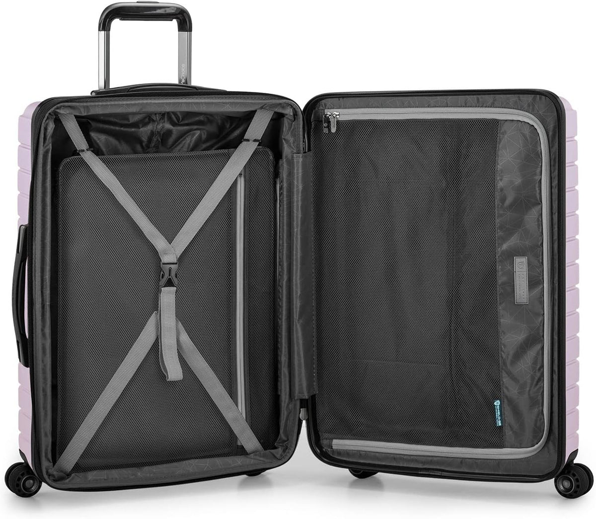 Archer Polycarbonate Hardside Spinner Luggage Set, Tie Down Straps, Purple, Carry-On 21-Inch