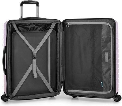 Archer Polycarbonate Hardside Spinner Luggage Set, Tie Down Straps, Purple, Carry-On 21-Inch