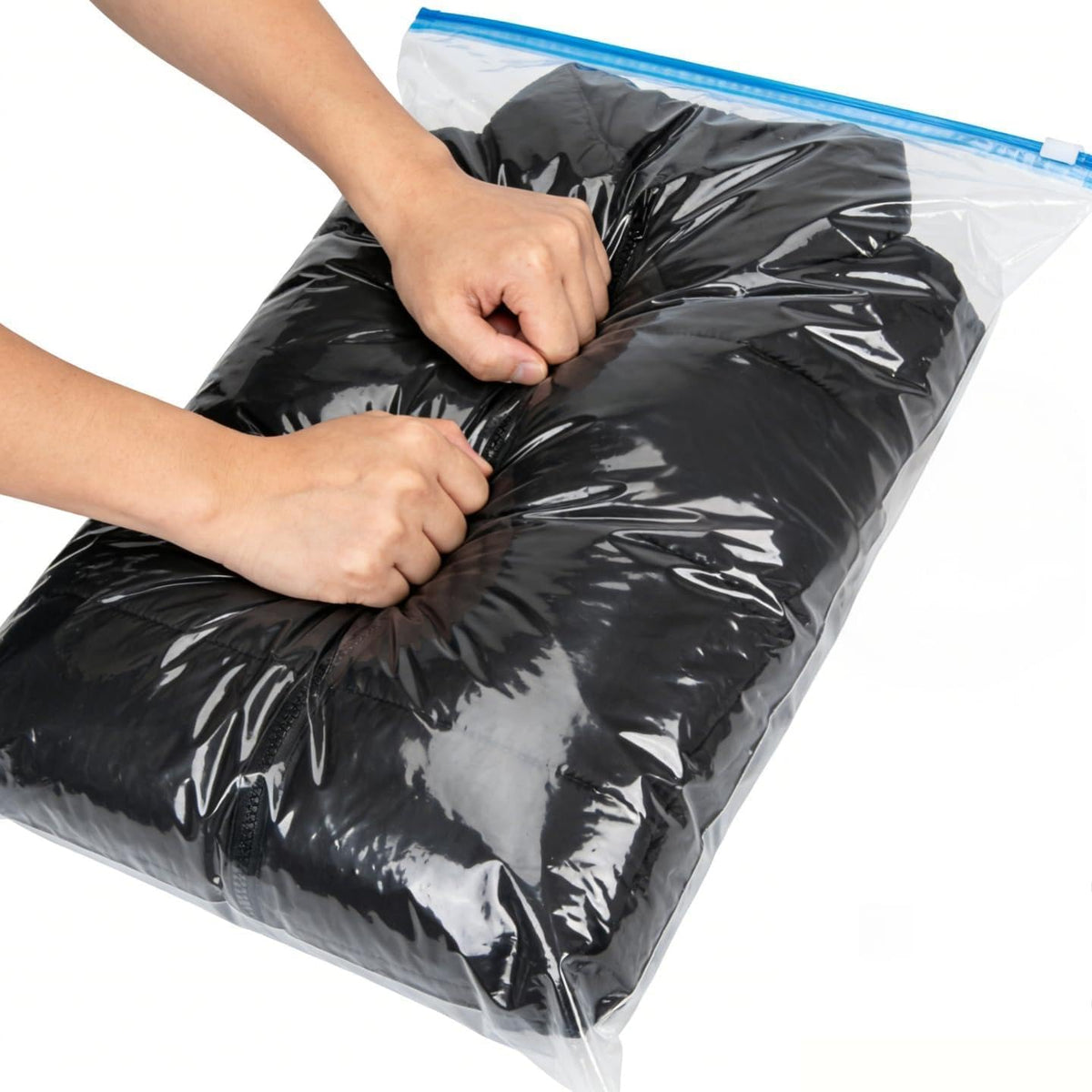 Compression Bags - Travel Essentials - 12 Pack Space Saver Bags for Clothing - No Vacuum Pump Or Air Extractor is Needed - Travel Storage Accessories and Home Packing Organizers (transparent)