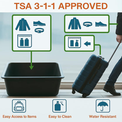 Large Small Clear Travel Toiletry Bags with Handles & Pocket for Men Women, 3PCS TSA Approved Transparent Makeup Bag,Waterproof PVC Quart Organizer with Zipper for Toiletries Airline Essentials