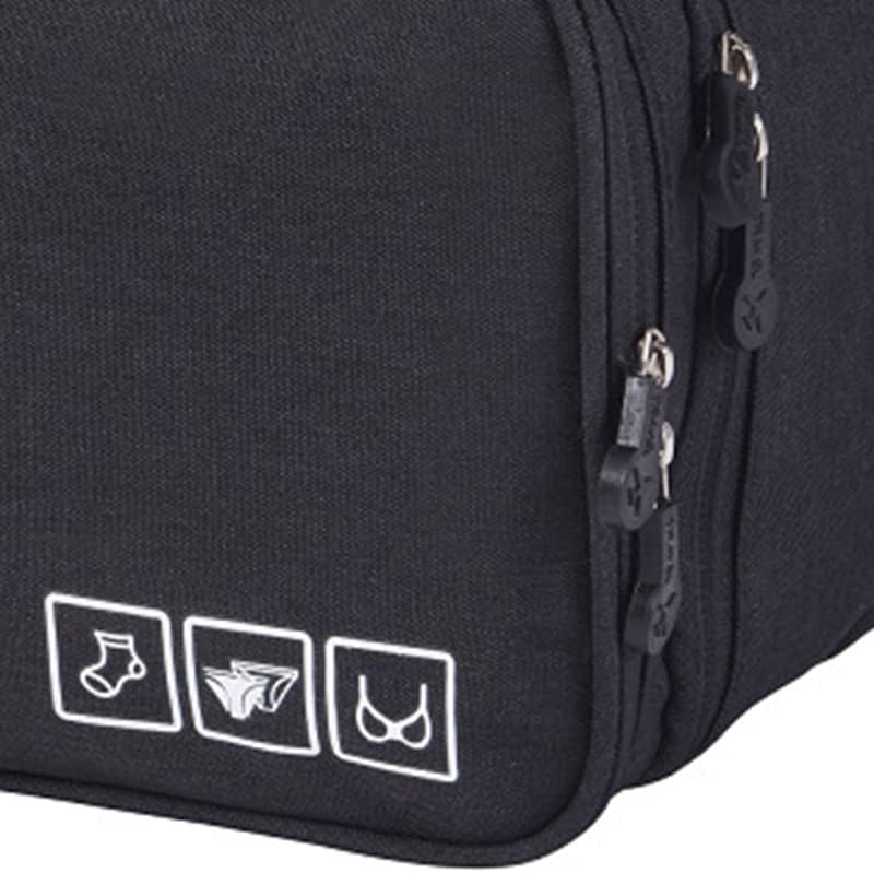 Large Capacity Travel Underwear Closure Bra Travel Case for Women Traveling (Black)