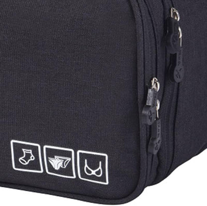Large Capacity Travel Underwear Closure Bra Travel Case for Women Traveling (Black)
