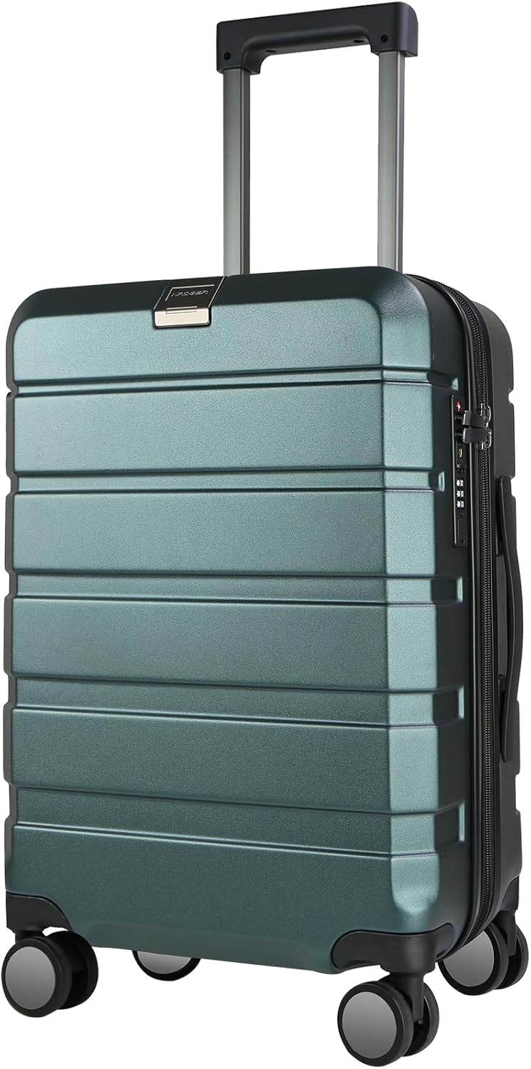 Hardside Expandable Carry On Luggage with Spinner Wheels & Built-in TSA Lock, Durable Suitcase Rolling Luggage with USB Port, Carry-On 20-Inch, White