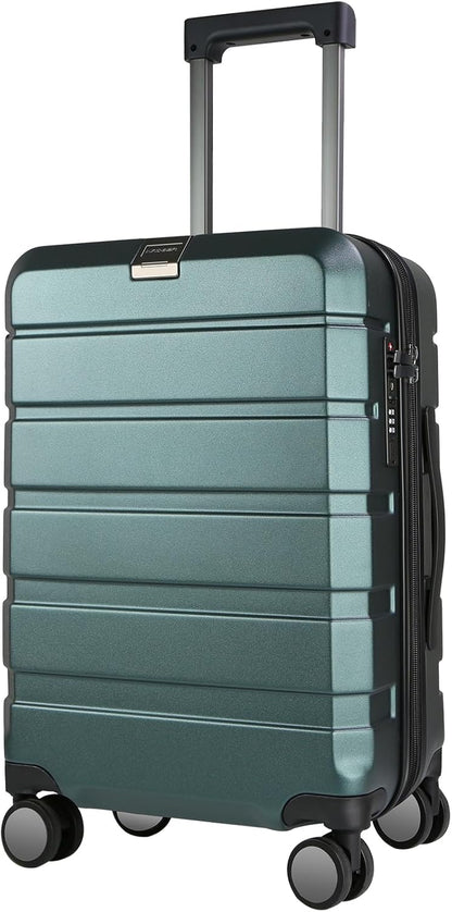 Hardside Expandable Carry On Luggage with Spinner Wheels & Built-in TSA Lock, Durable Suitcase Rolling Luggage with USB Port, Carry-On 20-Inch, White