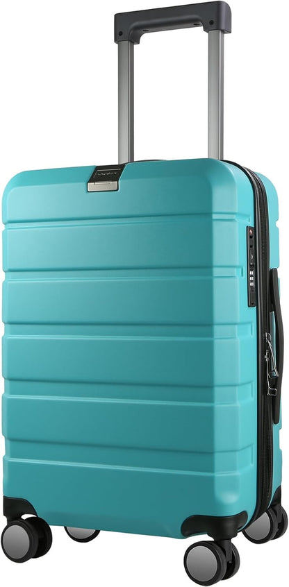 Hardside Expandable Carry On Luggage with Spinner Wheels & Built-in TSA Lock, Durable Suitcase Rolling Luggage with USB Port, Carry-On 20-Inch, White