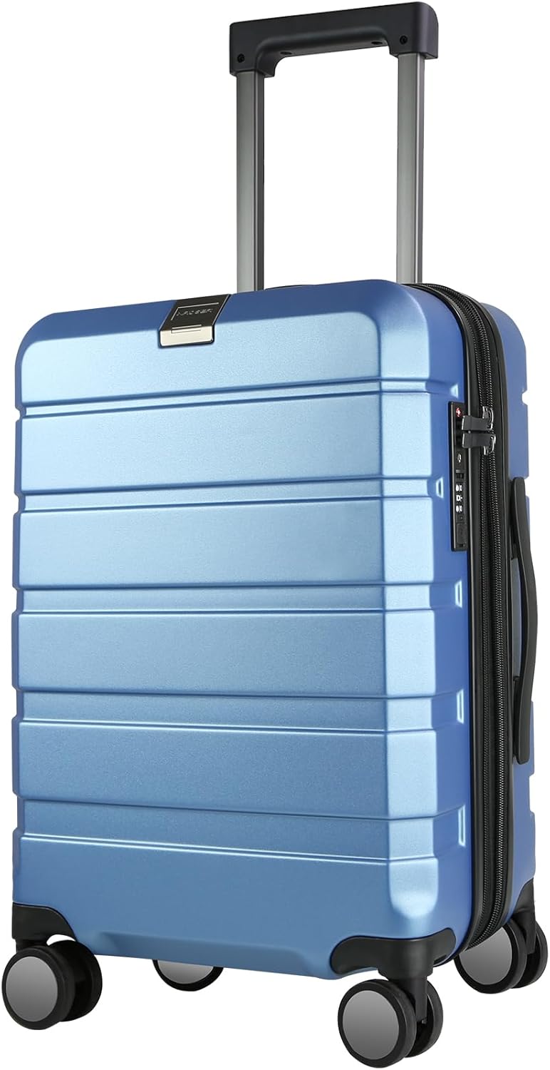 Hardside Expandable Carry On Luggage with Spinner Wheels & Built-in TSA Lock, Durable Suitcase Rolling Luggage with USB Port, Carry-On 20-Inch, White
