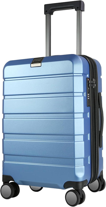 Hardside Expandable Carry On Luggage with Spinner Wheels & Built-in TSA Lock, Durable Suitcase Rolling Luggage with USB Port, Carry-On 20-Inch, White