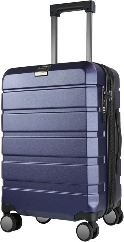 Hardside Expandable Carry On Luggage with Spinner Wheels & Built-in TSA Lock, Durable Suitcase Rolling Luggage with USB Port, Carry-On 20-Inch, White