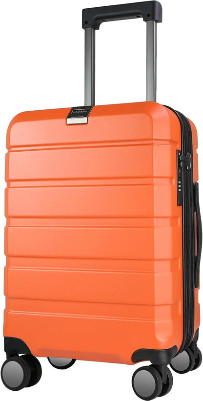 Hardside Expandable Carry On Luggage with Spinner Wheels & Built-in TSA Lock, Durable Suitcase Rolling Luggage with USB Port, Carry-On 20-Inch, White