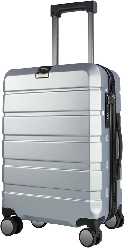 Hardside Expandable Carry On Luggage with Spinner Wheels & Built-in TSA Lock, Durable Suitcase Rolling Luggage with USB Port, Carry-On 20-Inch, White