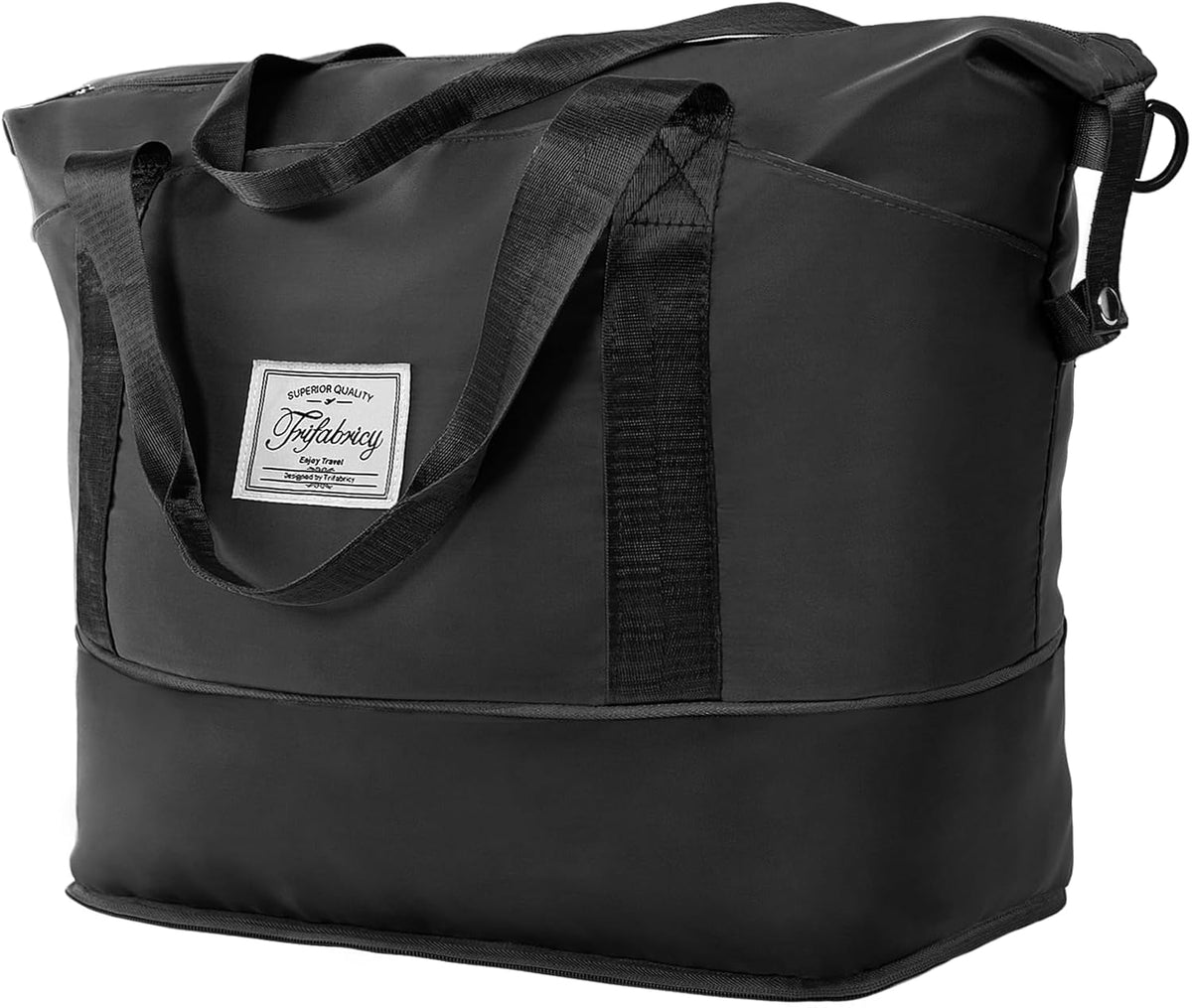 Travel Duffel Bag - Large Shoulder Weekender Overnight Bag, Carry on Bags with Wet Pocket, Waterproof Expandable Duffel Bags with Trolley Sleeve, Sports Tote Gym for Women, Peacock blue