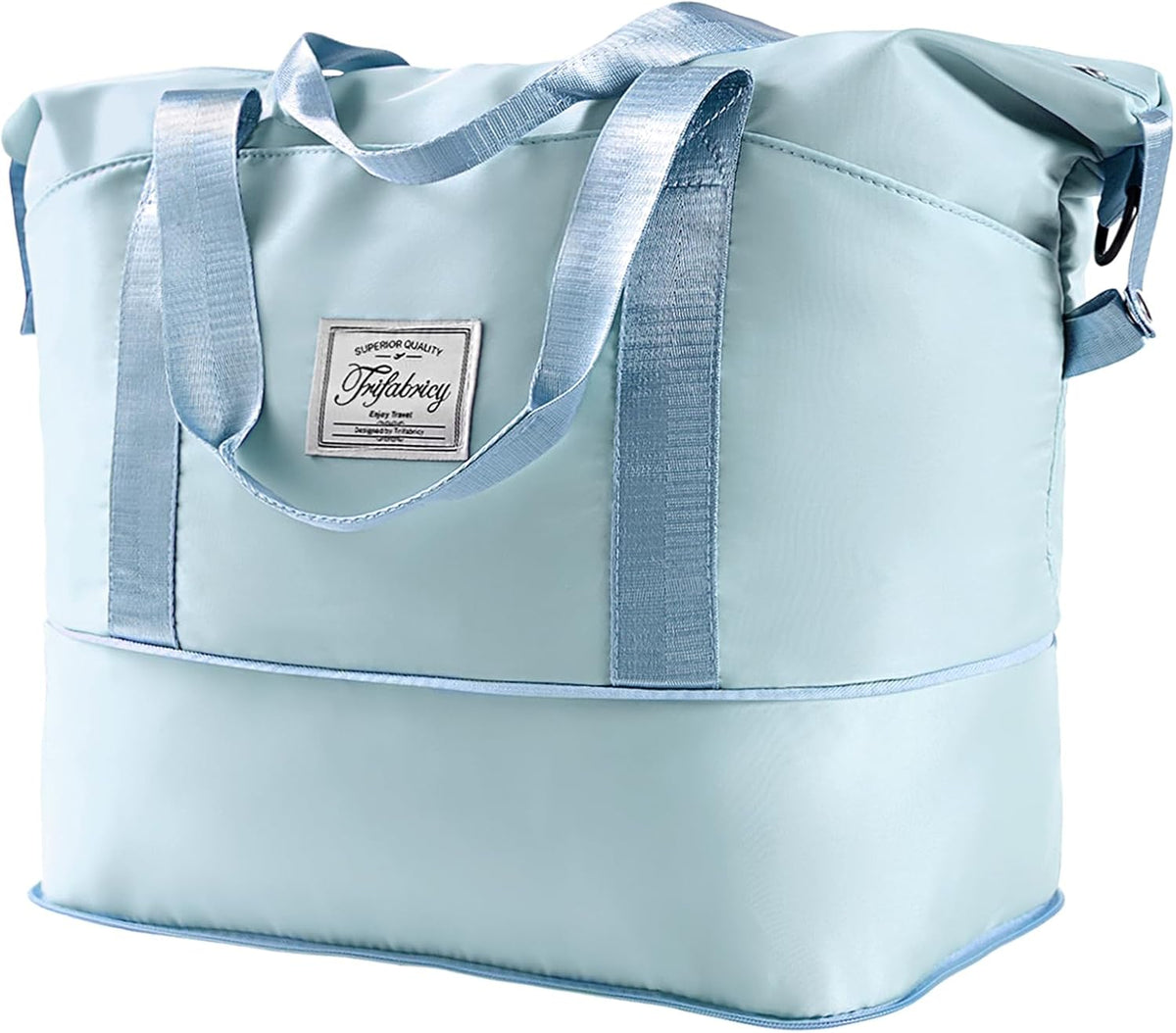 Travel Duffel Bag - Large Shoulder Weekender Overnight Bag, Carry on Bags with Wet Pocket, Waterproof Expandable Duffel Bags with Trolley Sleeve, Sports Tote Gym for Women, Peacock blue