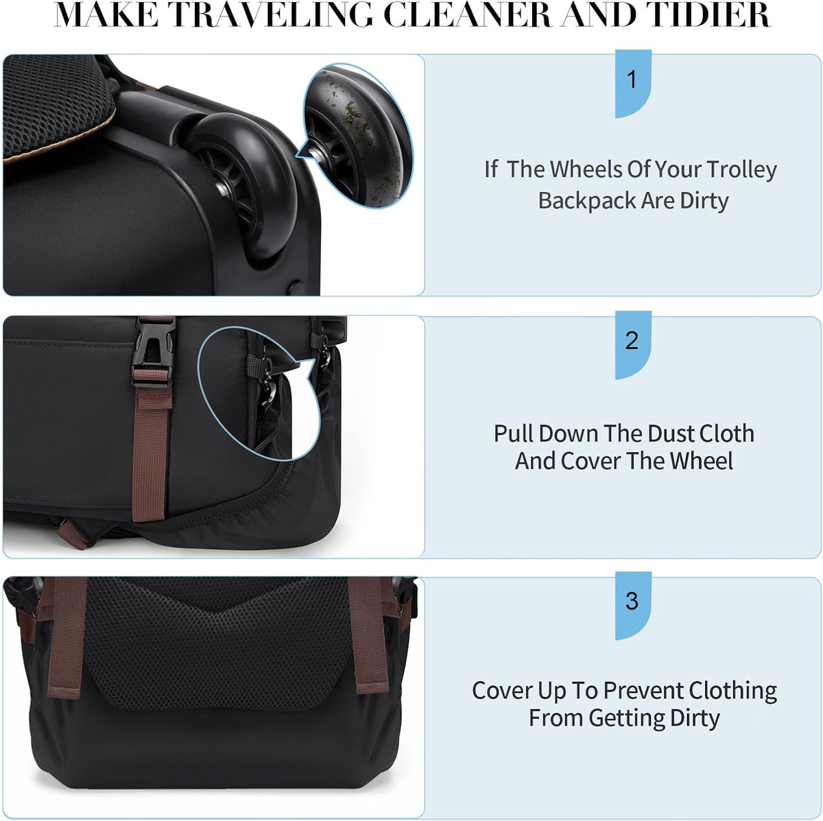 Rolling Backpack for Women,Travel Laptop Backpack with Wheels Roller Wheeled Backpack Underseat Carry On Luggage for Travel Business Trip,Fit 17Inch,Apricot