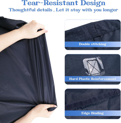50L Laundry Bag with Handles, Dirty Clothes Storage Bag with Drawstring | Machine Washable Nylon, Waterproof, Foldable & Space-Saving for College Dorm, Camp, Trips, Cruise, Medium, Navy Blue