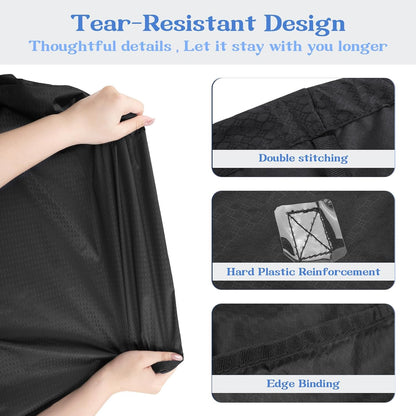 50L Laundry Bag with Handles, Dirty Clothes Storage Bag with Drawstring | Machine Washable Nylon, Waterproof, Foldable & Space-Saving for College Dorm, Camp, Trips, Cruise, Medium, Navy Blue
