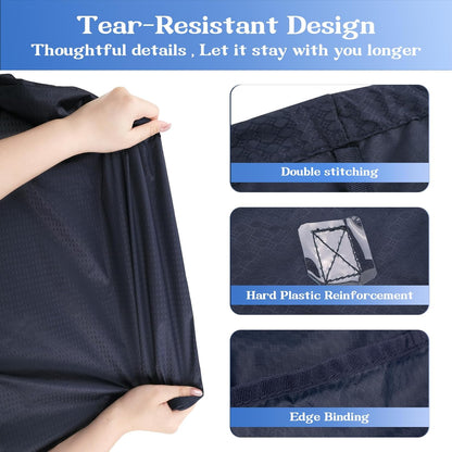 50L Laundry Bag with Handles, Dirty Clothes Storage Bag with Drawstring | Machine Washable Nylon, Waterproof, Foldable & Space-Saving for College Dorm, Camp, Trips, Cruise, Medium, Navy Blue