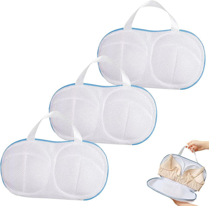 3 Pcs Bra Wash Bags for Laundry, Lingerie and Underwear, Mesh Delicates Bag for Washing Machine with Zipper, Protective Bra Laundry Bag for Women(SIZE:12.9x7.2 Inch)