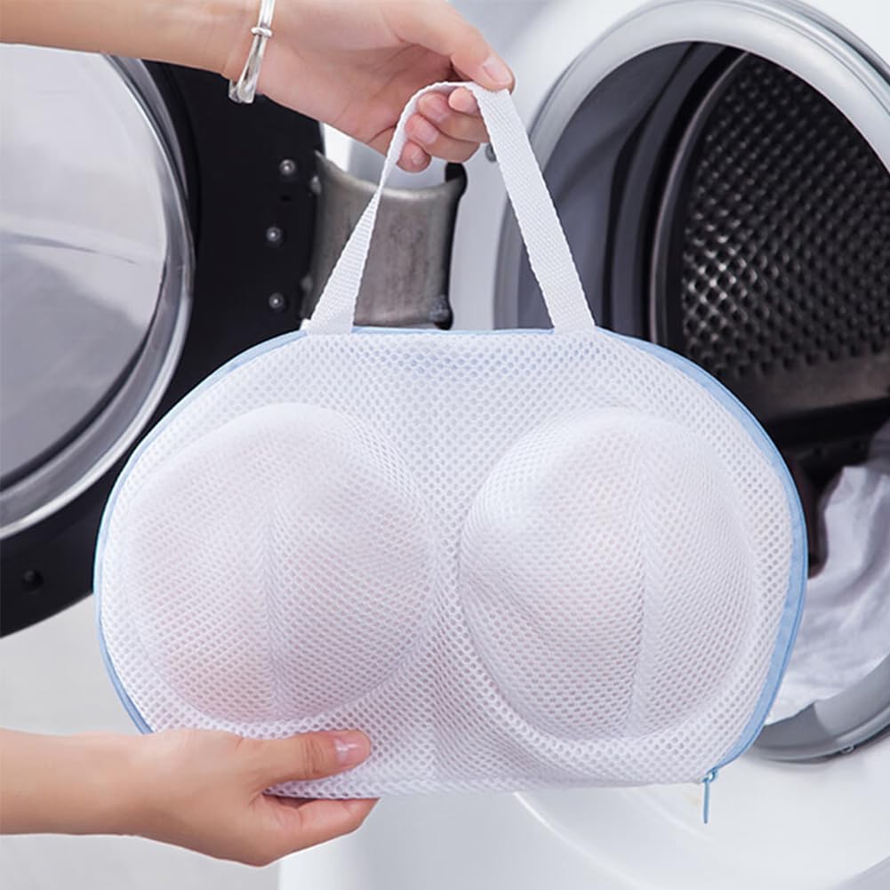 3 Pcs Bra Wash Bags for Laundry, Lingerie and Underwear, Mesh Delicates Bag for Washing Machine with Zipper, Protective Bra Laundry Bag for Women(SIZE:12.9x7.2 Inch)