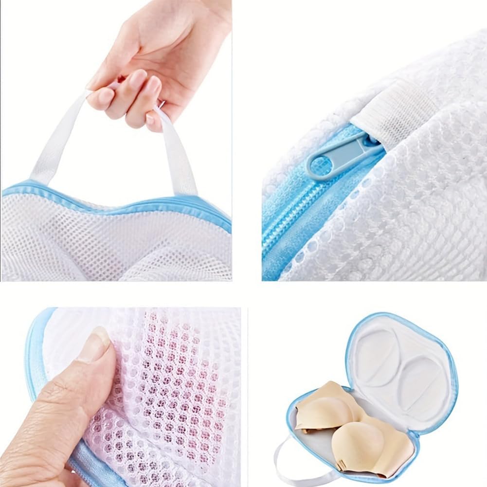 3 Pcs Bra Wash Bags for Laundry, Lingerie and Underwear, Mesh Delicates Bag for Washing Machine with Zipper, Protective Bra Laundry Bag for Women(SIZE:12.9x7.2 Inch)
