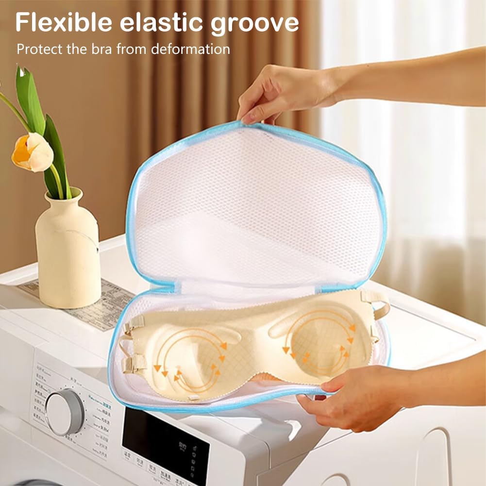 3 Pcs Bra Wash Bags for Laundry, Lingerie and Underwear, Mesh Delicates Bag for Washing Machine with Zipper, Protective Bra Laundry Bag for Women(SIZE:12.9x7.2 Inch)