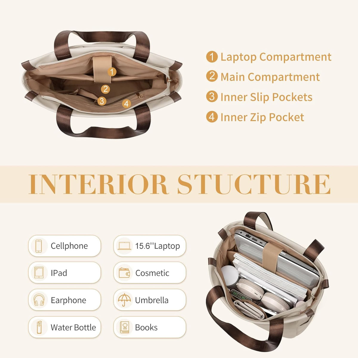 Convertible Laptop Backpack for Women Casual Daypack Notebook Tote Bag for Work College Travel Leisure (Black)