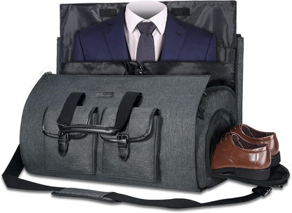 Travel Garment Duffel Bag, 45L Carry on Suit Bag for Men Convertible Foldable Weekend Bag with Shoe Compartment