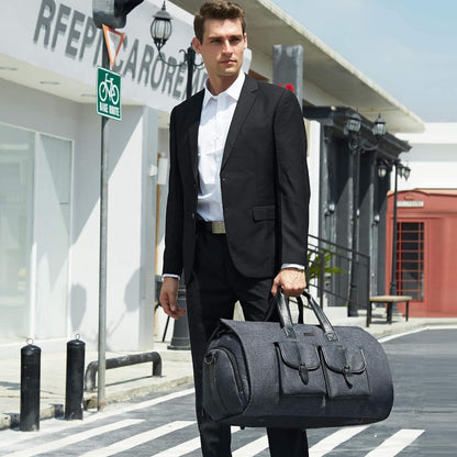 Travel Garment Duffel Bag, 45L Carry on Suit Bag for Men Convertible Foldable Weekend Bag with Shoe Compartment