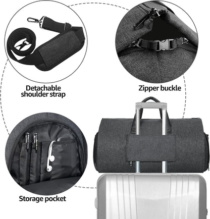 Travel Garment Duffel Bag, 45L Carry on Suit Bag for Men Convertible Foldable Weekend Bag with Shoe Compartment