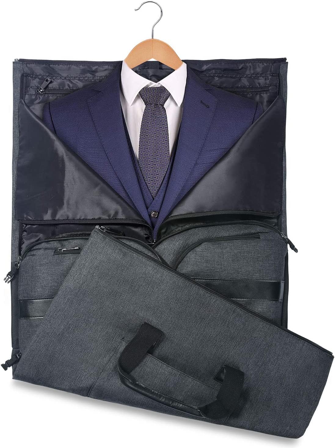 Travel Garment Duffel Bag, 45L Carry on Suit Bag for Men Convertible Foldable Weekend Bag with Shoe Compartment