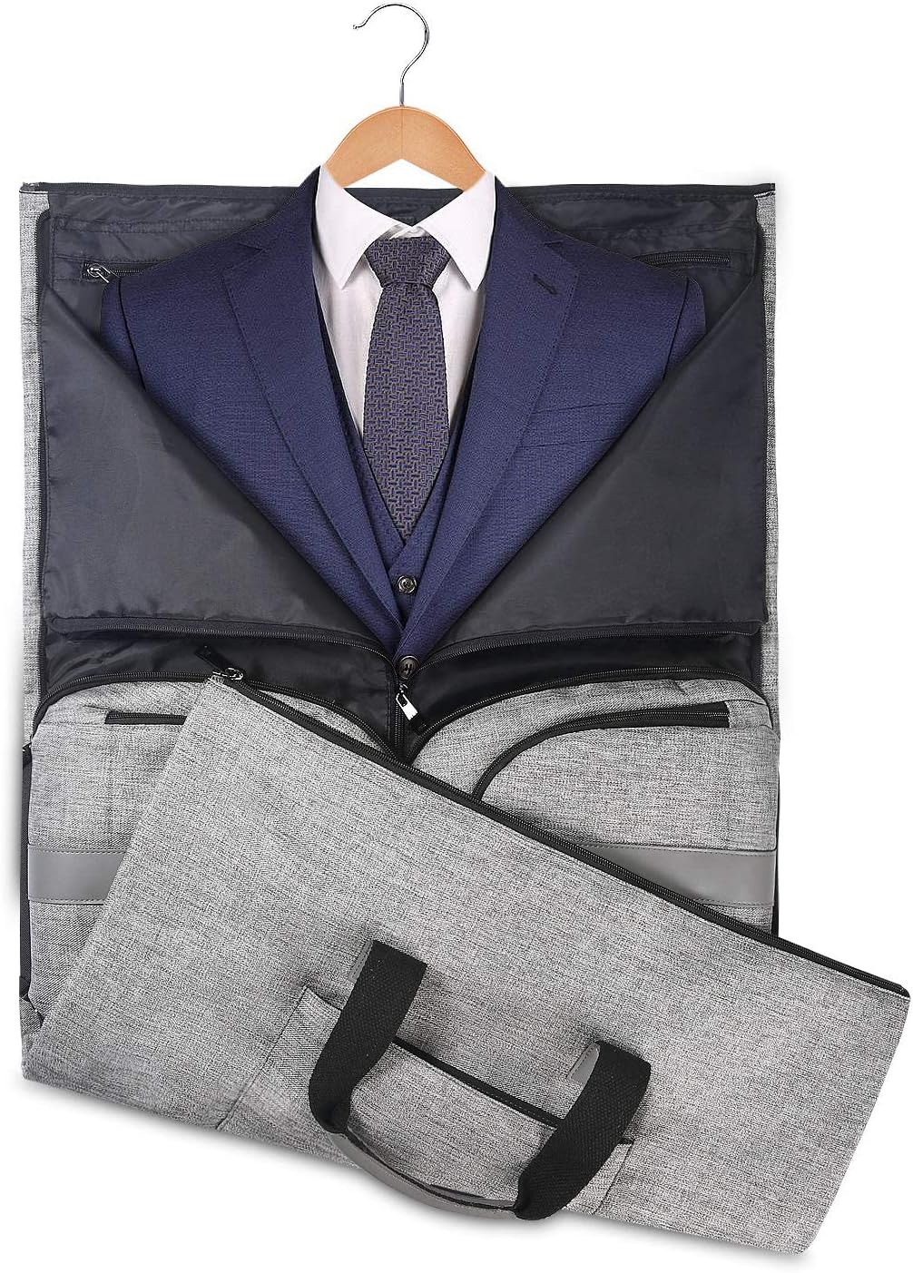 Travel Garment Duffel Bag, 45L Carry on Suit Bag for Men Convertible Foldable Weekend Bag with Shoe Compartment