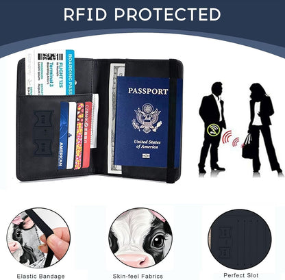 Passport Cover,RFID Blocking,Large Capacity Multi-Slot Travel Passport Wallet for Men & Women - Dark Raven - Colors A