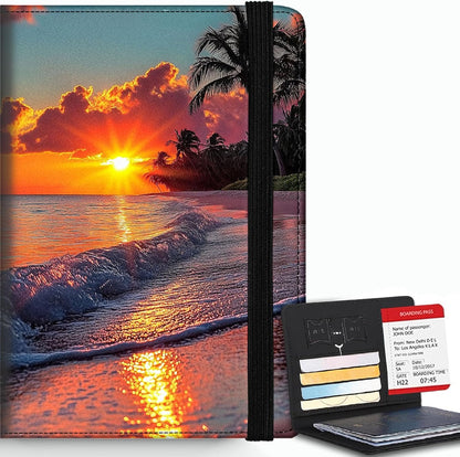 Passport Cover,RFID Blocking,Large Capacity Multi-Slot Travel Passport Wallet for Men & Women - Dark Raven - Colors A