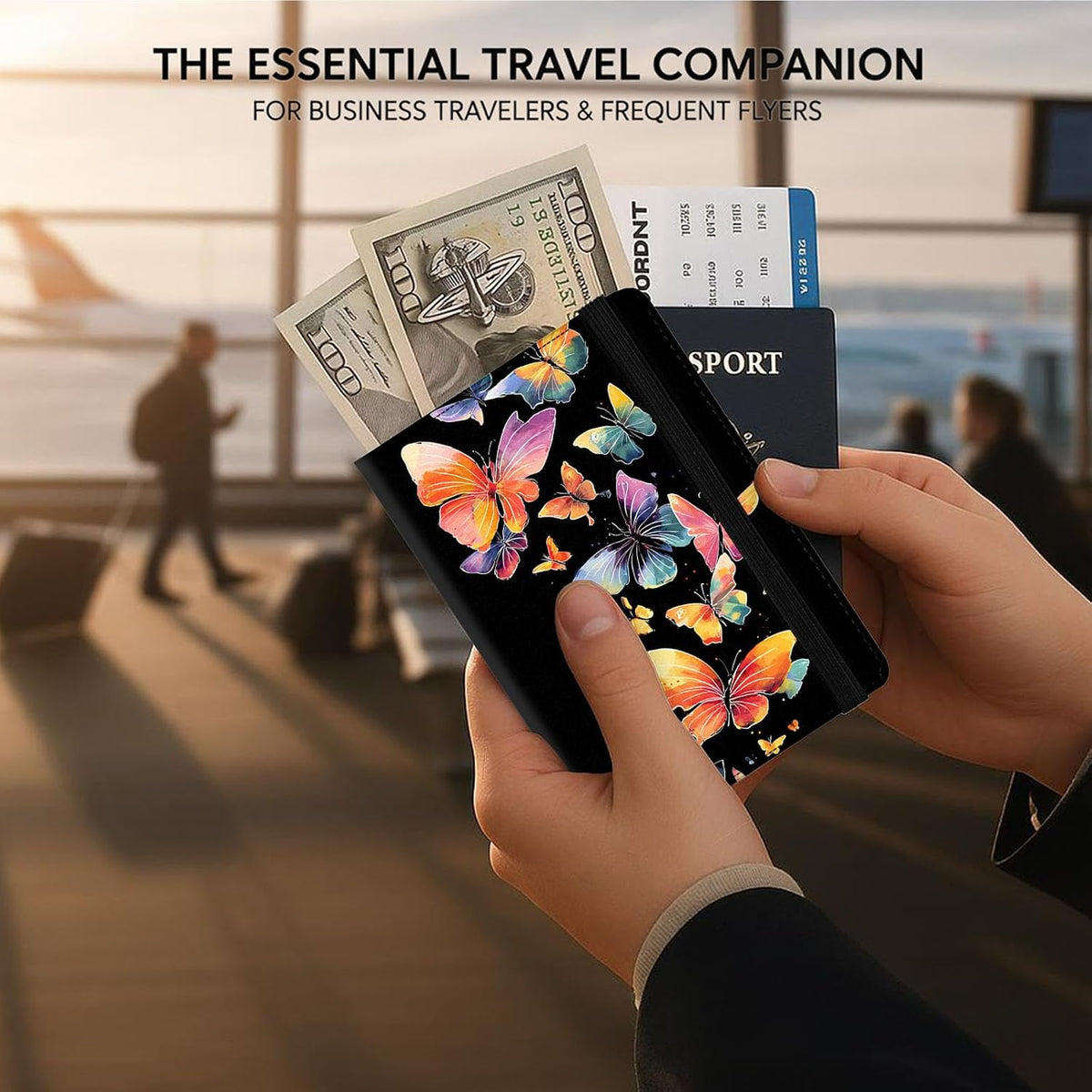 Passport Cover,RFID Blocking,Large Capacity Multi-Slot Travel Passport Wallet for Men & Women - Dark Raven - Colors A