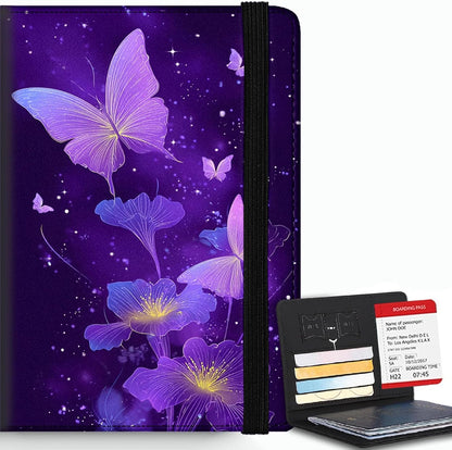 Passport Cover,RFID Blocking,Large Capacity Multi-Slot Travel Passport Wallet for Men & Women - Dark Raven - Colors A