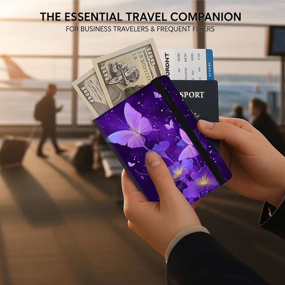 Passport Cover,RFID Blocking,Large Capacity Multi-Slot Travel Passport Wallet for Men & Women - Dark Raven - Colors A