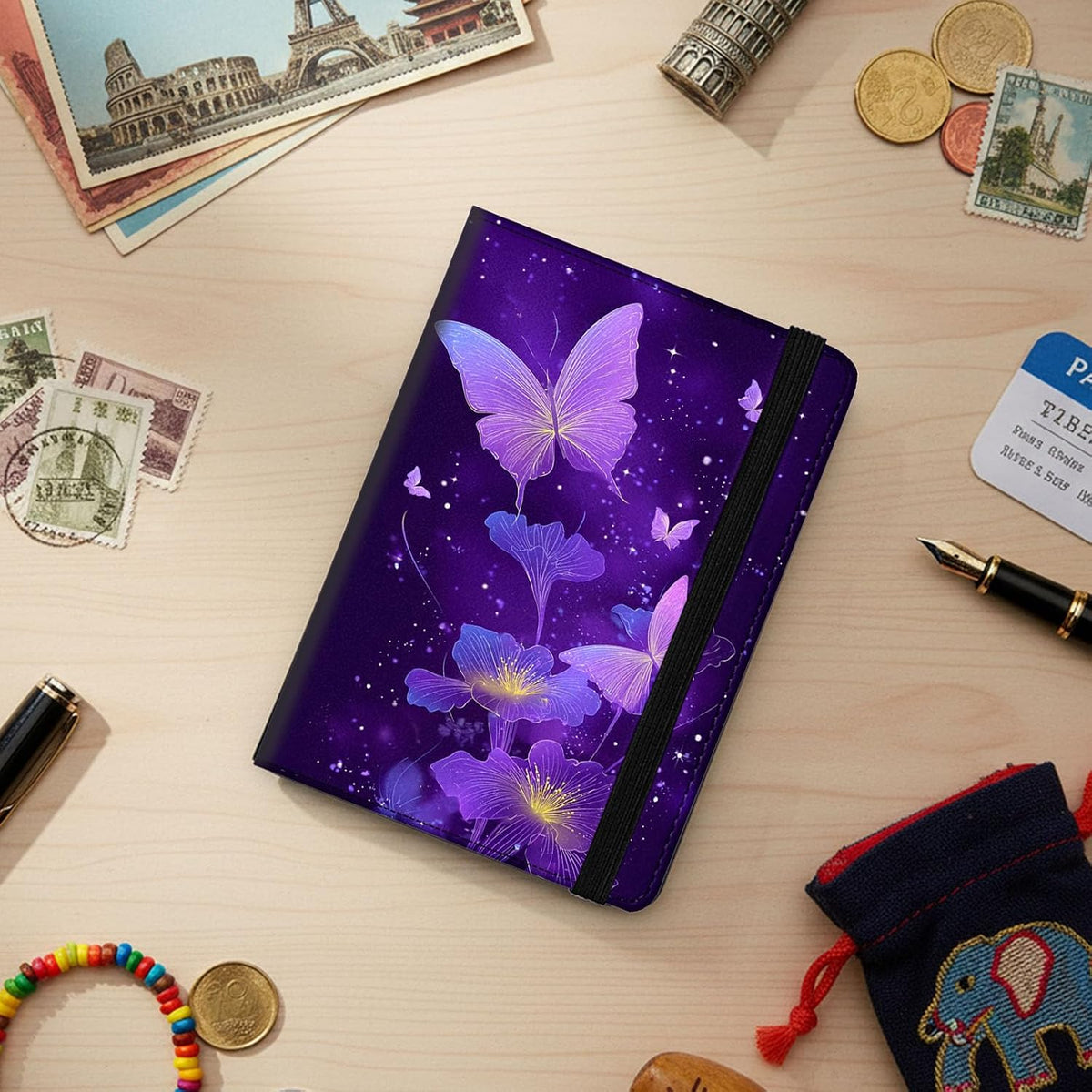 Passport Cover,RFID Blocking,Large Capacity Multi-Slot Travel Passport Wallet for Men & Women - Dark Raven - Colors A