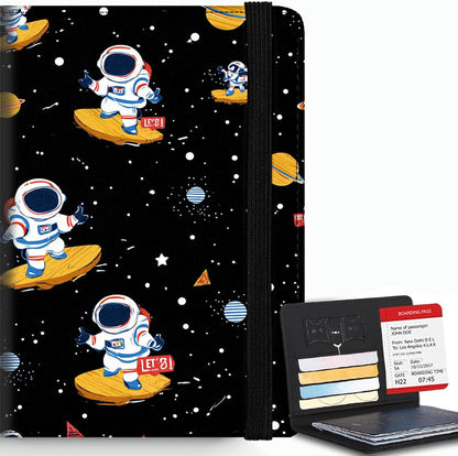 Passport Cover,RFID Blocking,Large Capacity Multi-Slot Travel Passport Wallet for Men & Women - Dark Raven - Colors A