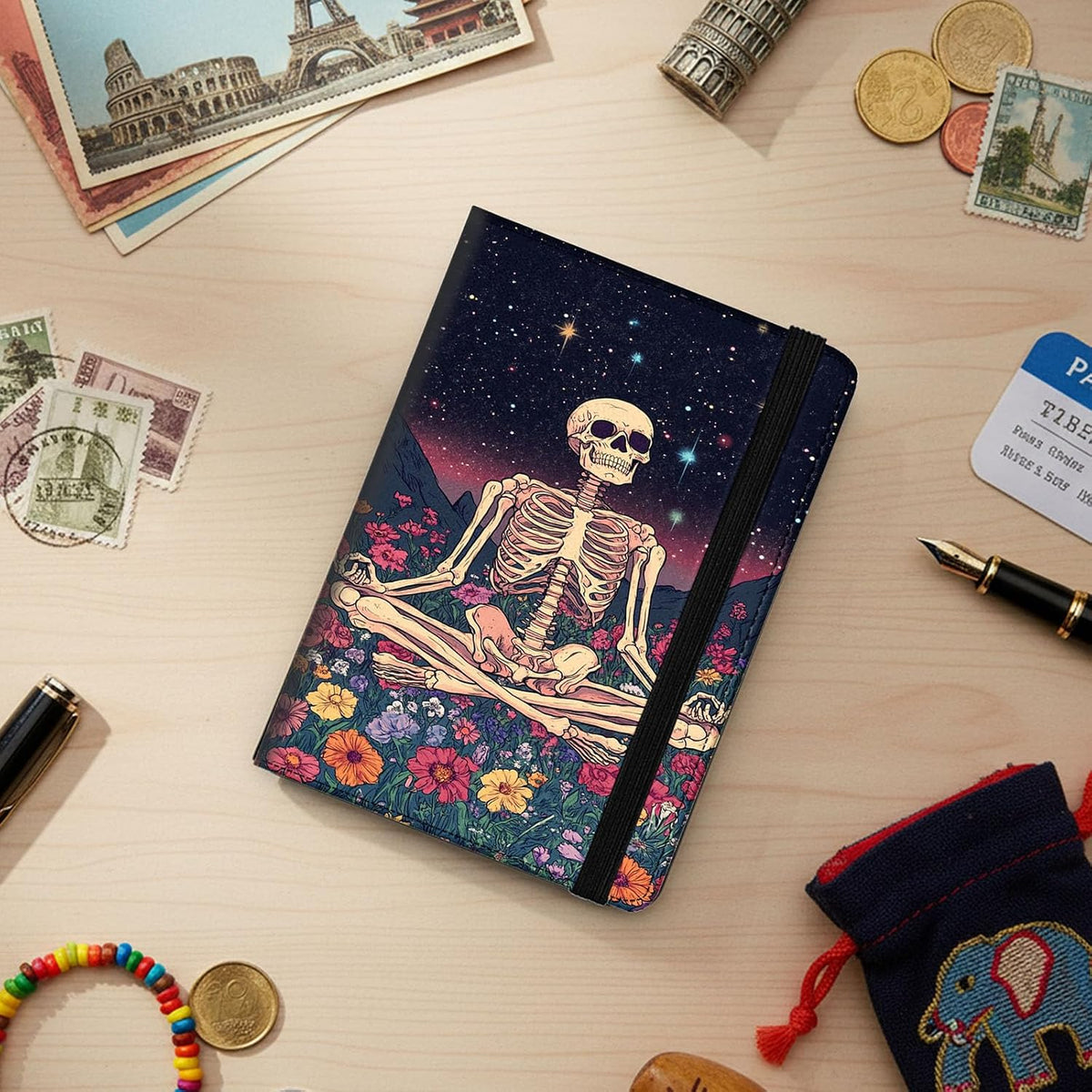 Passport Cover,RFID Blocking,Large Capacity Multi-Slot Travel Passport Wallet for Men & Women - Dark Raven - Colors A