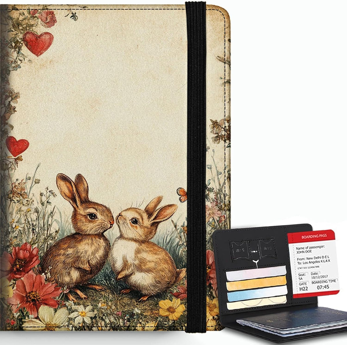Passport Cover,RFID Blocking,Large Capacity Multi-Slot Travel Passport Wallet for Men & Women - Dark Raven - Colors A