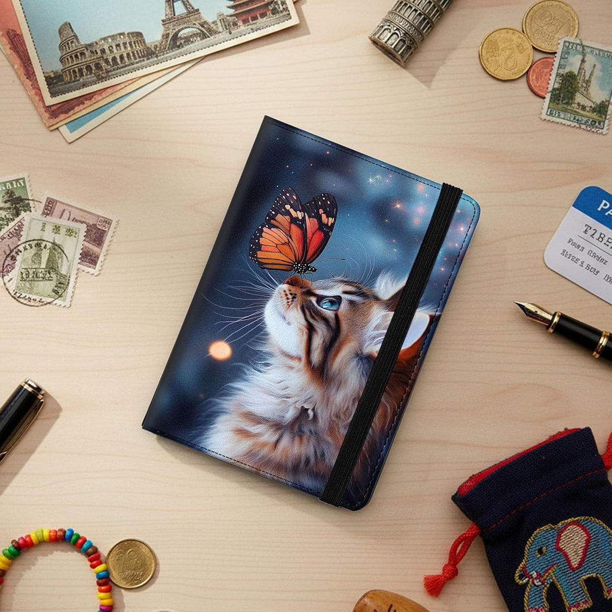 Passport Cover,RFID Blocking,Large Capacity Multi-Slot Travel Passport Wallet for Men & Women - Dark Raven - Colors A
