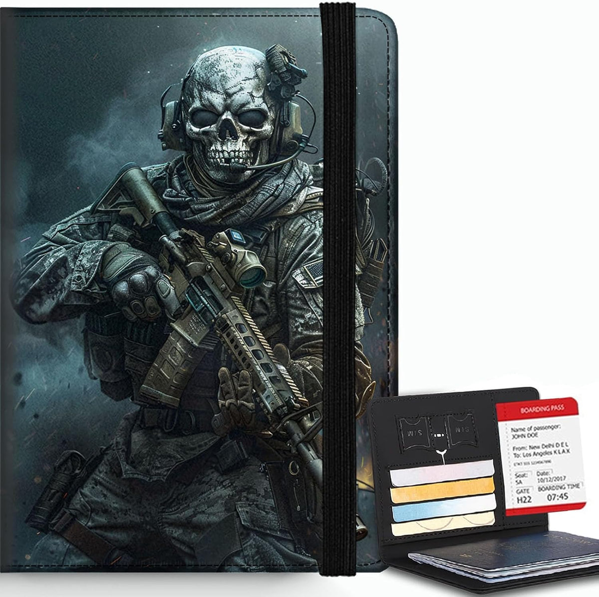 Passport Cover,RFID Blocking,Large Capacity Multi-Slot Travel Passport Wallet for Men & Women - Dark Raven - Colors A