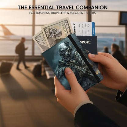 Passport Cover,RFID Blocking,Large Capacity Multi-Slot Travel Passport Wallet for Men & Women - Dark Raven - Colors A