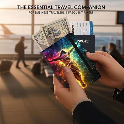 Passport Cover,RFID Blocking,Large Capacity Multi-Slot Travel Passport Wallet for Men & Women - Dark Raven - Colors A