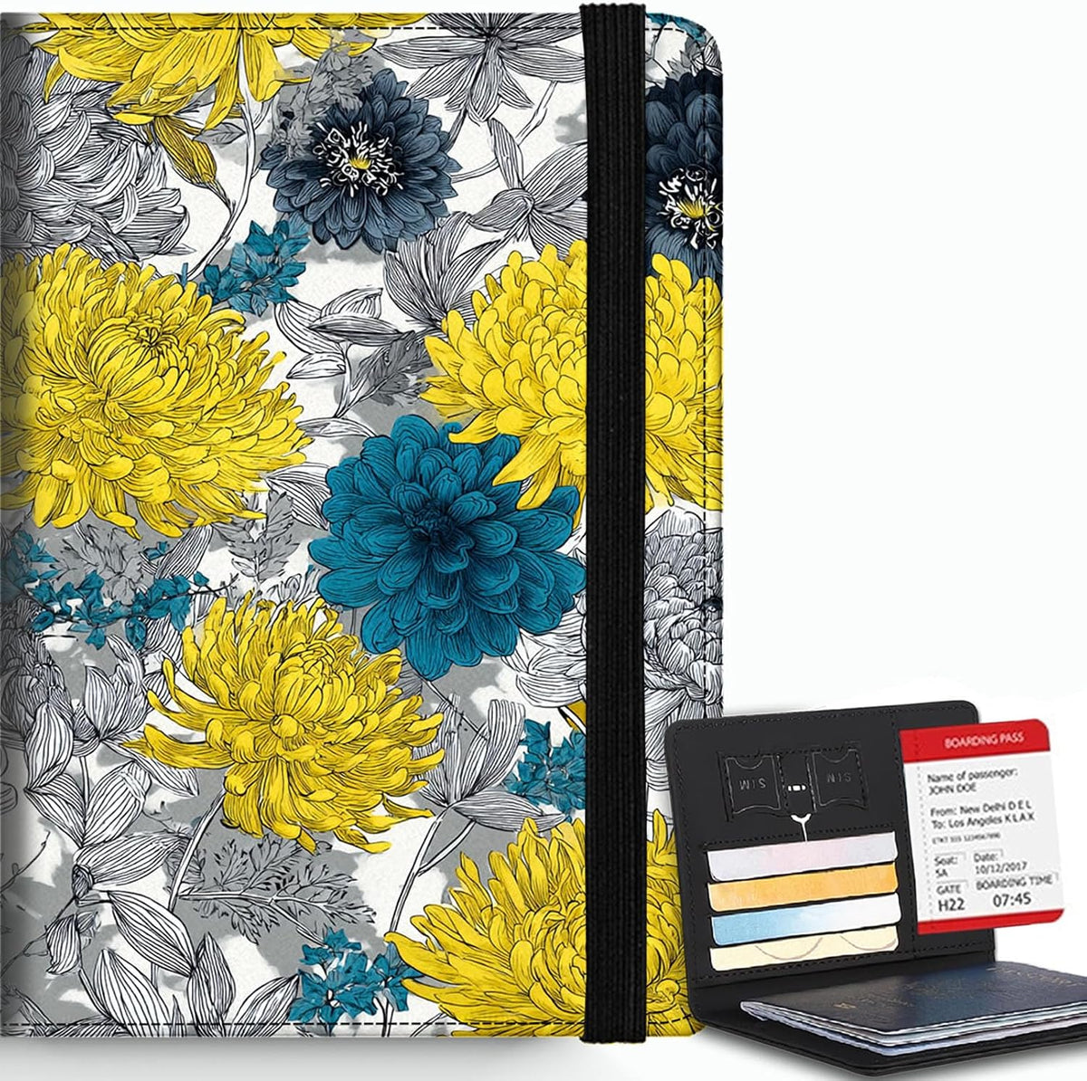 Passport Cover,RFID Blocking,Large Capacity Multi-Slot Travel Passport Wallet for Men & Women - Dark Raven - Colors A
